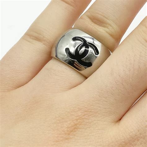 chanel logo ring price|Chanel logo ring silver.